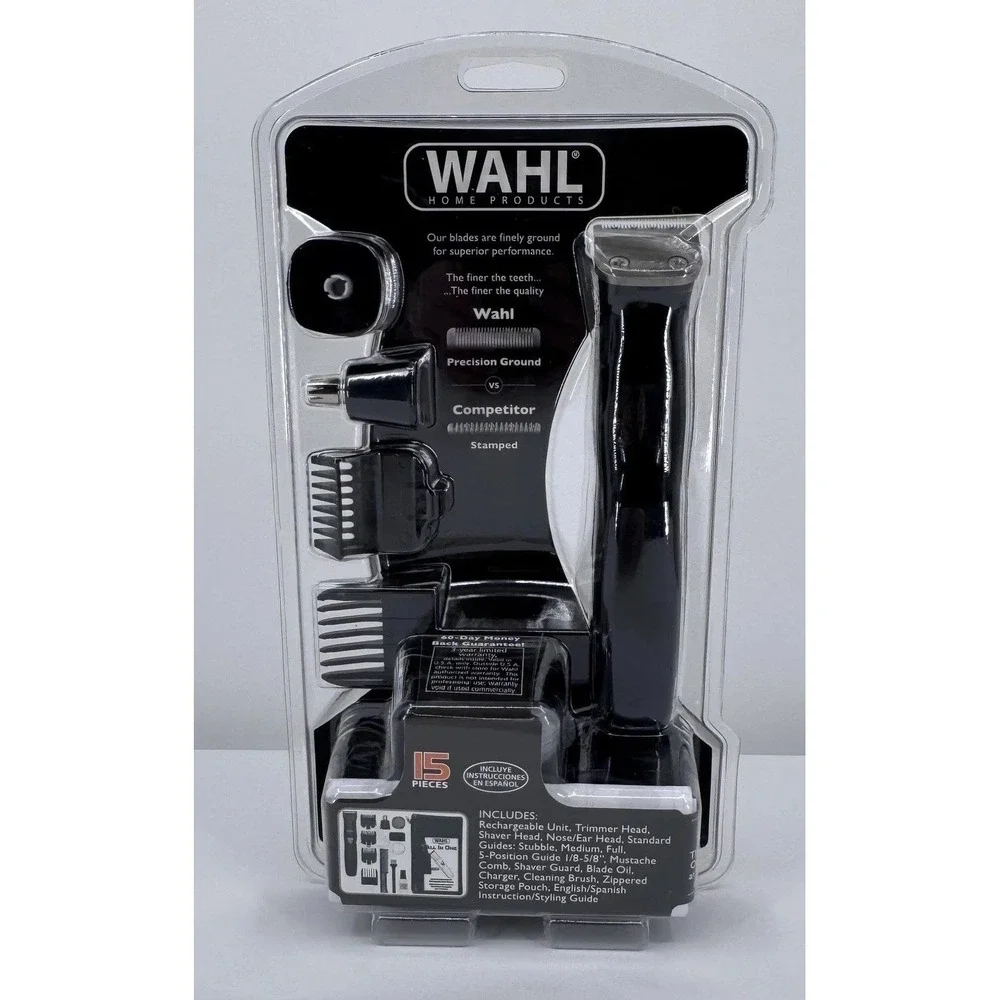 Wahl All In One Rechargeable Cordless Mens Trimmer 15 Piece Kit Black NEW